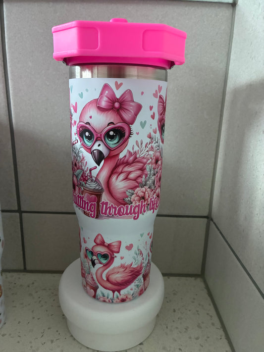Strutting Through Life One Sip At A Time 30oz Fliptop Drink Bottle
